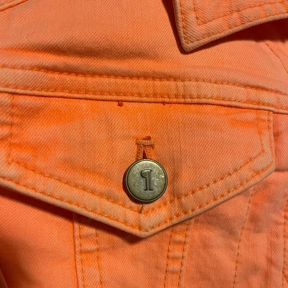 Pilcro and the Letterpress by Anthropologie Neon Orange Denim Jacket M - Picture 4 of 4